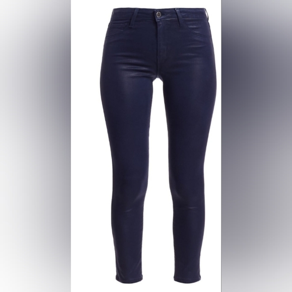 L'agence Margot Skinny High Rise Navy Coated Pants Size 27 Revolve - Picture 3 of 14